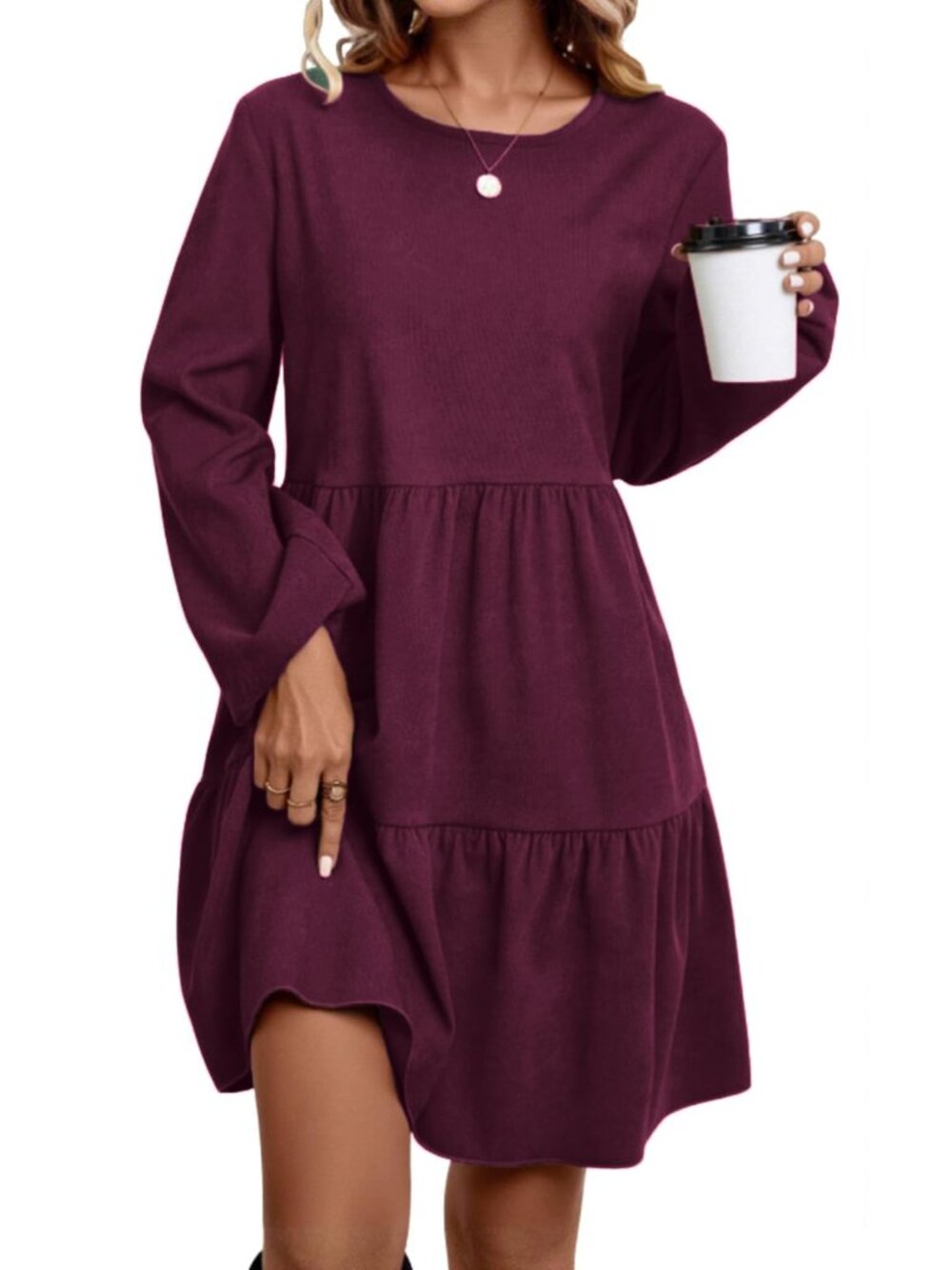 Ladies' Long-Sleeved Mid-Length Dress